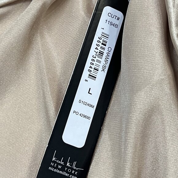 Nicole Miller Skirt Womens L Tan Satin Slip Maxi‎ Black Lace Fairy Wimisigoth - Picture 7 of 9